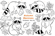 Hand-Drawn Raccoon Clipart PNG SVG, an Animal Illustration by ArtGiftsStudio (Thumbnail 1 of 5)