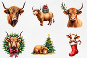 Christmas Highland Cow Sublimation, an Illustration by CrexoraLab (Thumbnail 4 of 5)