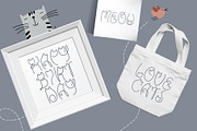 Cute Cat Hand Drawn Display Font, a Handwritten Font by Happy Letters (Thumbnail 2 of 8)