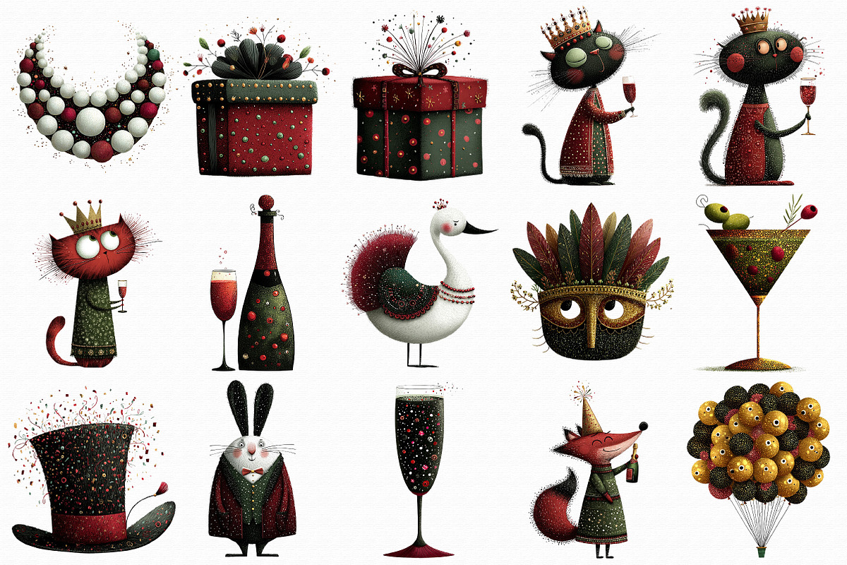 Luxury New Years Eve Clipart, an Illustration by Libby Wishes (Photo 3 of 7)