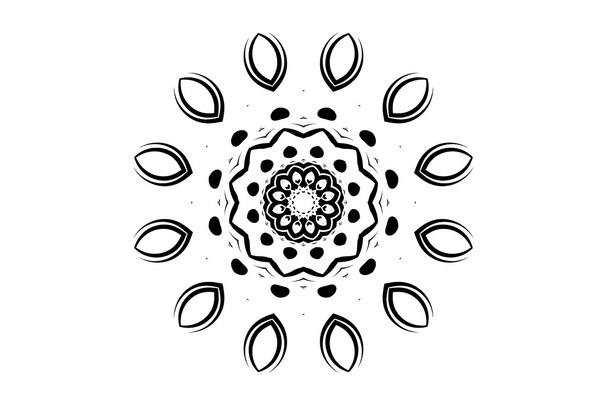 Black and White Mandala Patterns Set, a Decorative Illustration by NJ Himel (Photo 13 of 101)