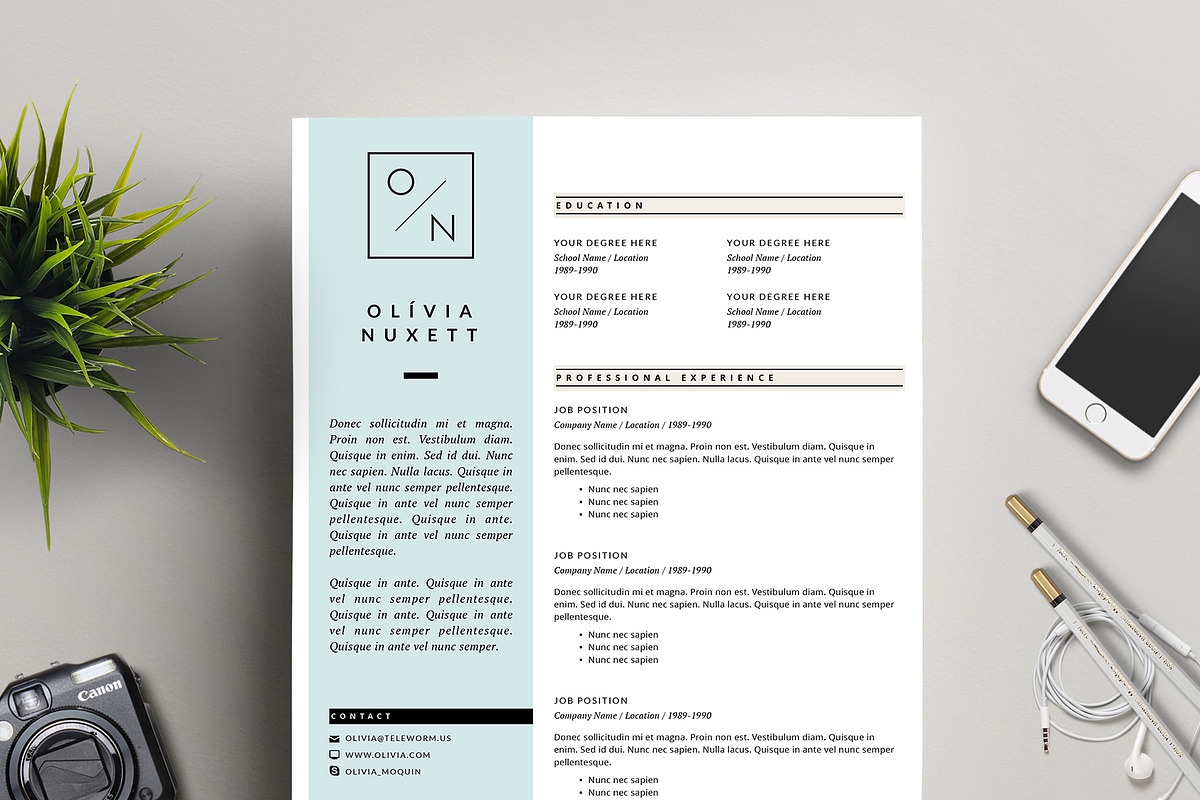 Minimalist Resume for MS Word, a Resume Template by This Paper Fox (Photo 1 of 5)