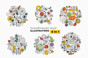 6 In 1 Scandinavian Illustrations