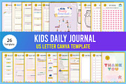 Editable Kids Daily Journal Canva, a Stationery Template by Designmela01 (Thumbnail 1 of 5)