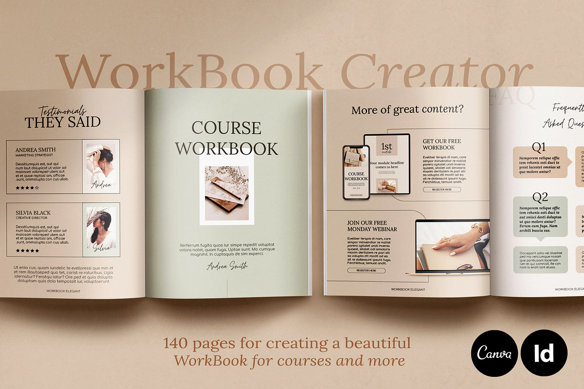 4 in 1 Course Creator Super Bundle E, a Magazine Template by Mirazz