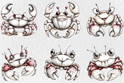 Whimsical Summer Crab Clipart, an Illustration by Rose Art (Thumbnail 4 of 6)