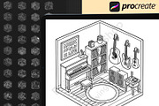 65 Procreate Isometric Stamps, a Brush Add-On by DrawingStoryShop (Thumbnail 4 of 6)
