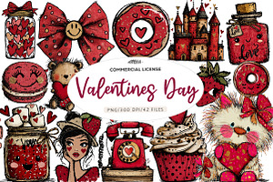 Valentines Day Clipart Png, an Illustration by CreationArt