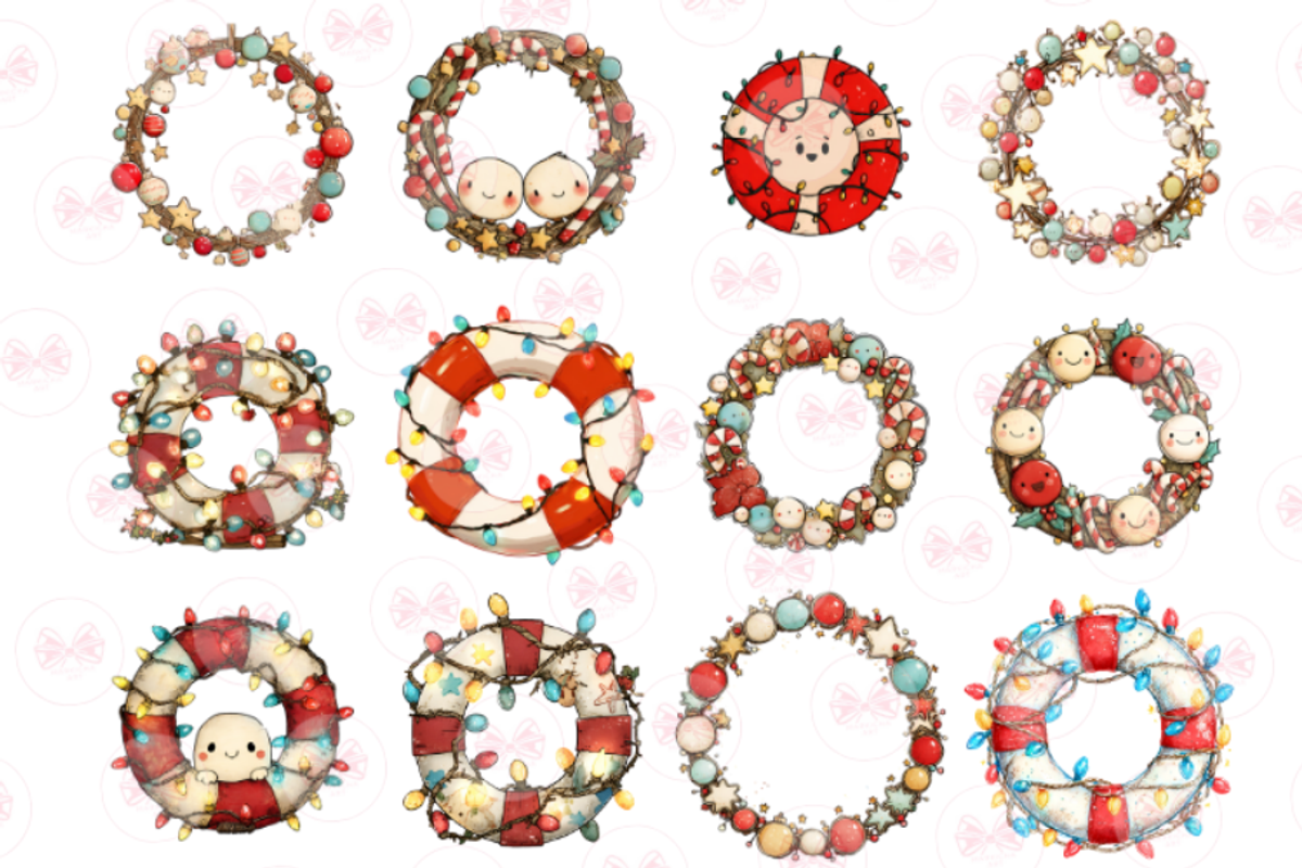 Christmas Wreath Drawing Clipart, an Illustration by Markicha Art (Photo 5 of 6)