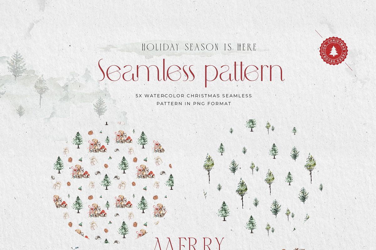 Christmas Watercolor Animals Clipart, an Animal Illustration by WalaPalette (Photo 8 of 11)