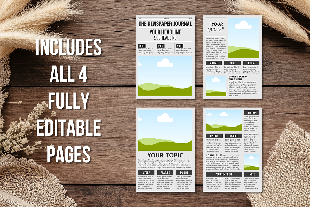 Vintage Newspaper Template, a Magazine Template by ZoloDesignHub (Photo 2 of 9)