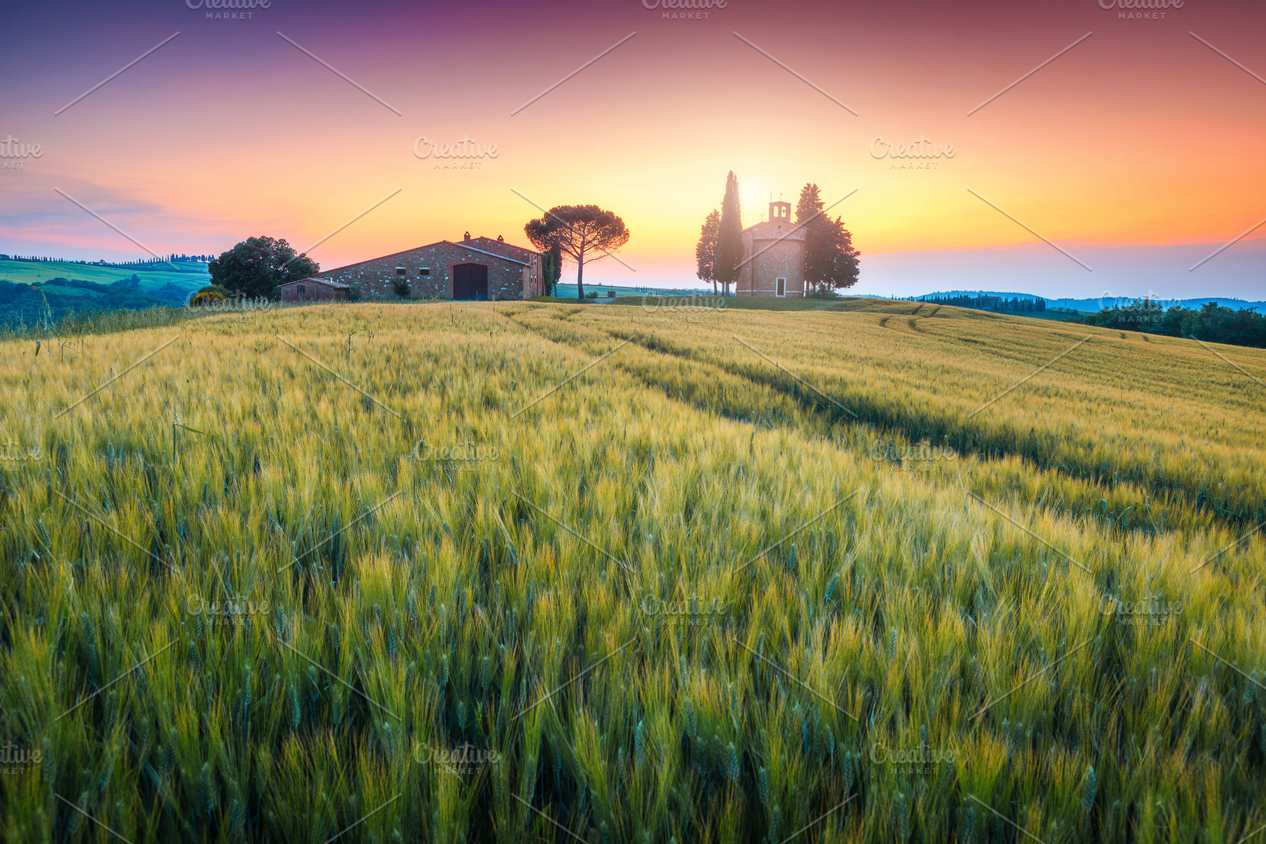 Fantastic Vitaleta chapel at sunset, a Nature Photo by Alpine Dreams