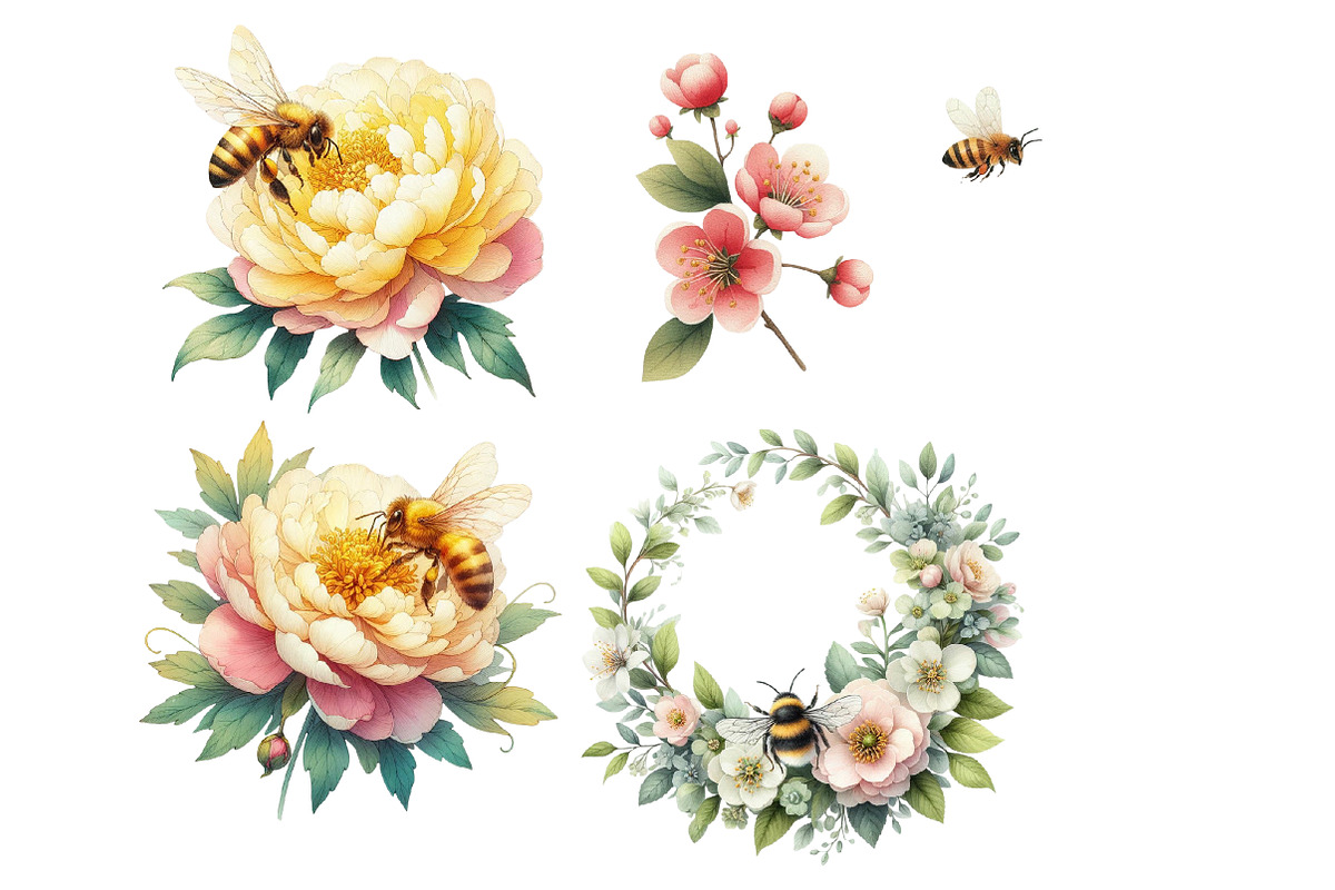 Spring Bees Clipart, an Illustration by Designworld (Photo 5 of 5)