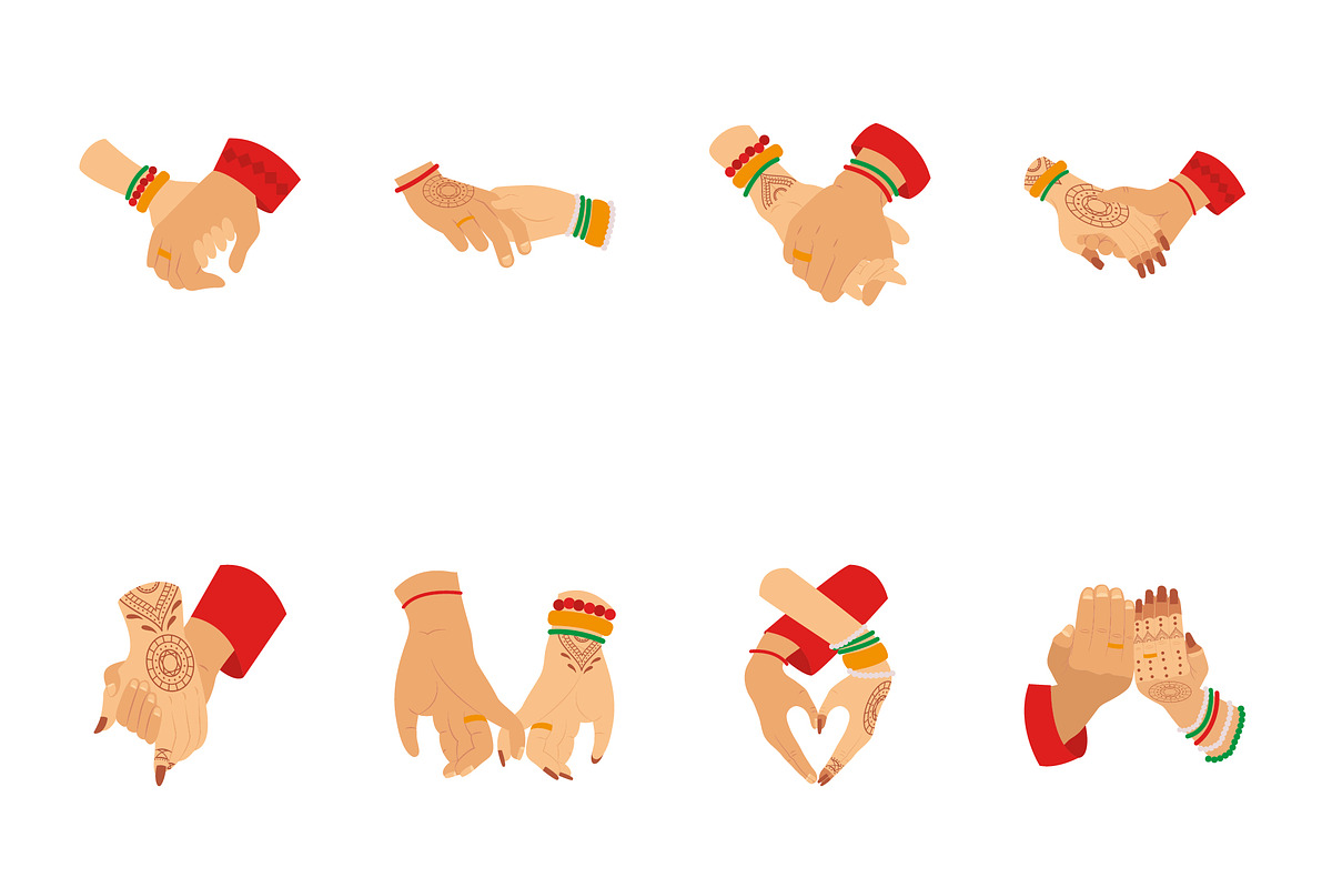 Indian Wedding Hands Illustration