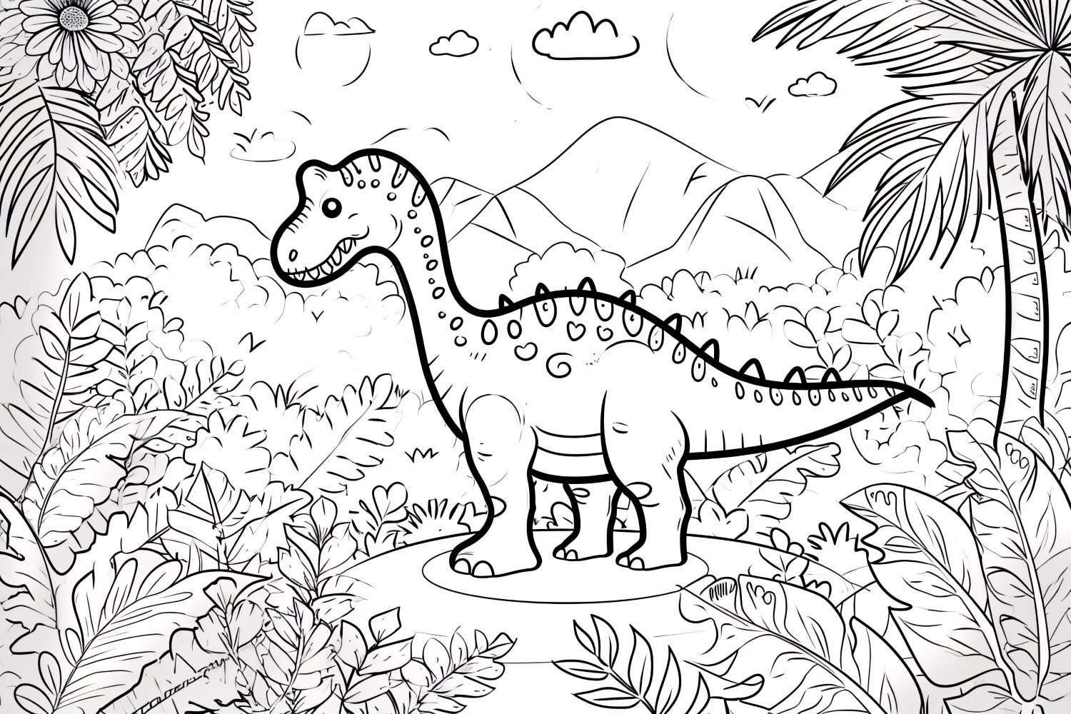 Ouranosaurus Dinosaur Colouring Page, an Animal Illustration by shahsoft