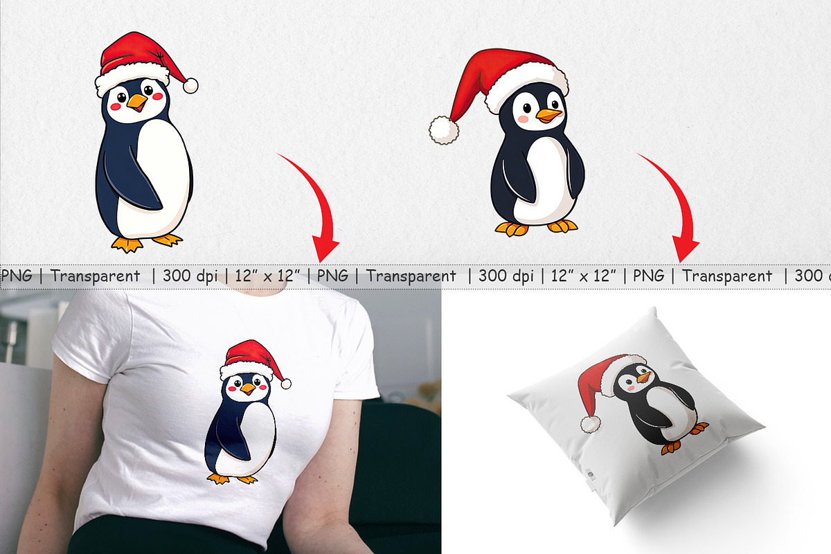 Santa Penguin Clipart, a Graphic by Artnoy (Photo 3 of 5)