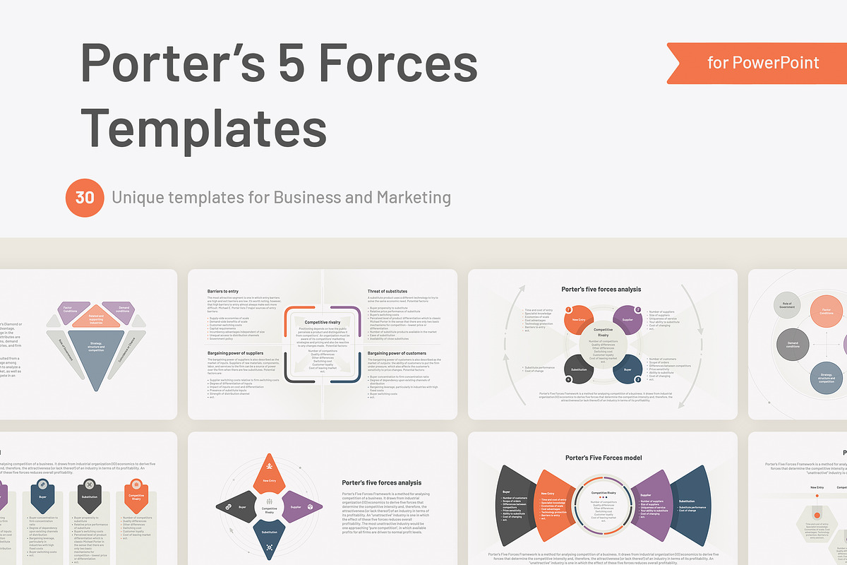 Porter's 5 Forces PowerPoint, a Presentation Template by HiSlide.io (Photo 1 of 5)