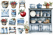 Watercolor vintage kitchen clipart, an Illustration by Libby Wishes (Thumbnail 2 of 4)