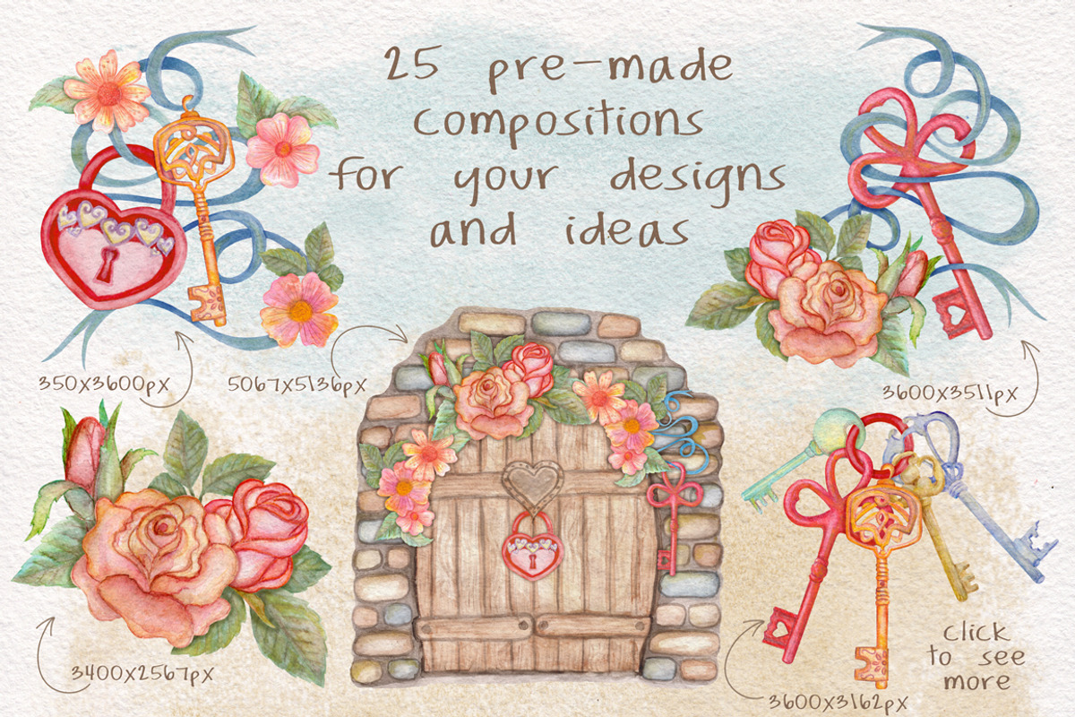 Watercolor Floral home. Cozy flowers, a Texture Illustration by antuanetto (Photo 2 of 12)