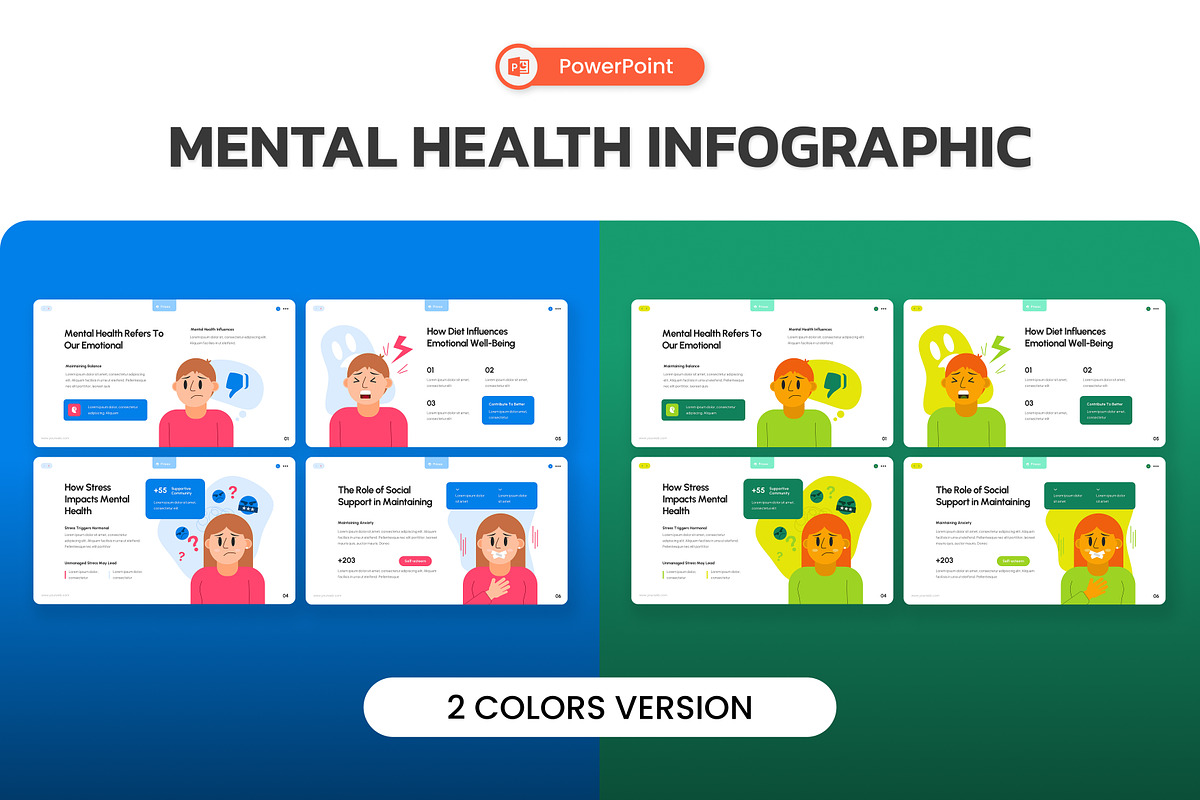 Mental Health Infographic PowerPoint, a Presentation Template by Antstheme (Photo 1 of 4)