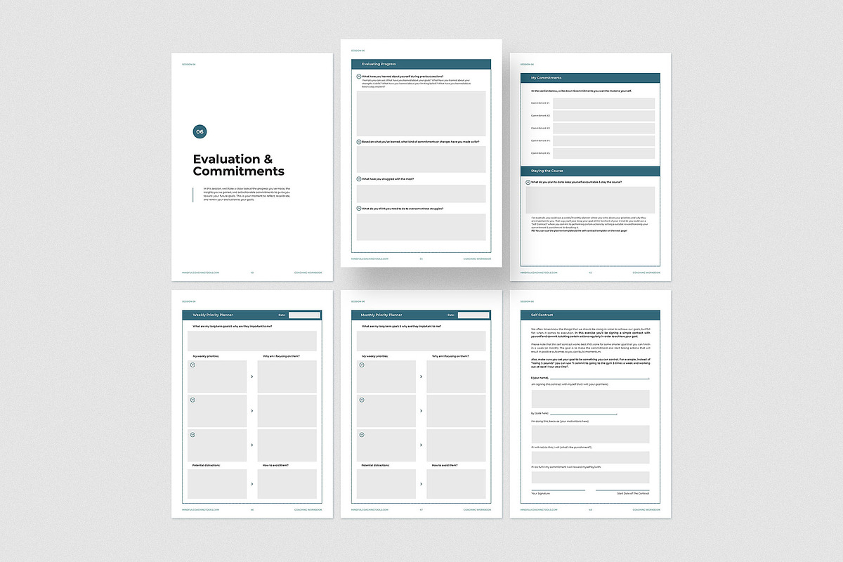 6 Session Coaching Workbook, a Templates & Theme by AndrewPixel