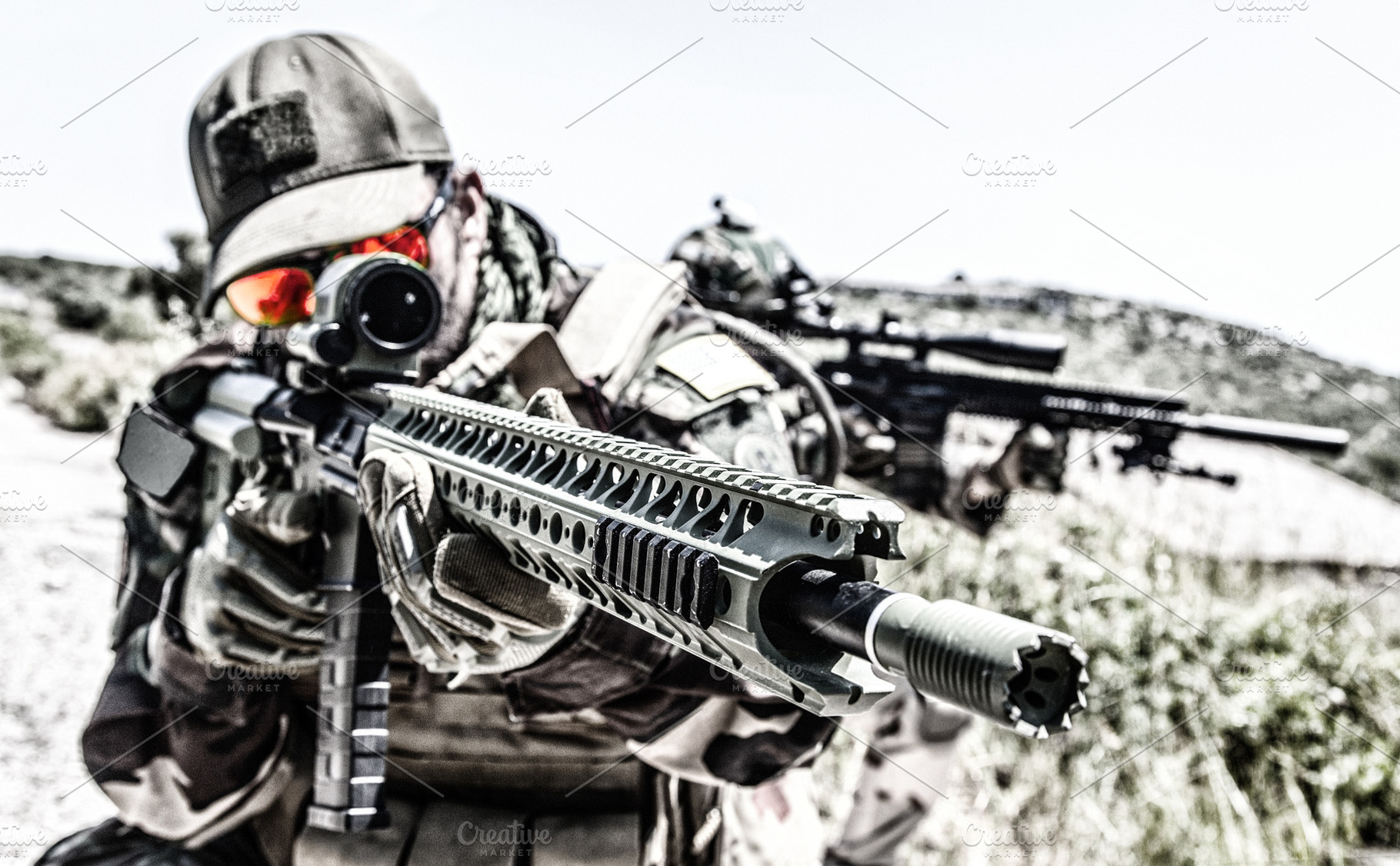 Army special forces snipers hiding, an Industrial Photo by Getmilitaryphotos