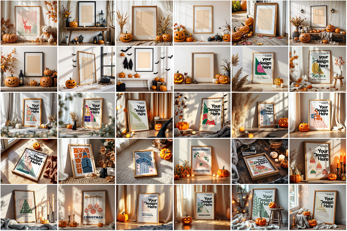 100 Halloween Frame Mockup Bundle, a Merchandise Mockup by MockupShopi (Photo 7 of 9)