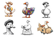 Silly Goose Sublimation Clipart, an Illustration by Dream Creation (Thumbnail 5 of 6)