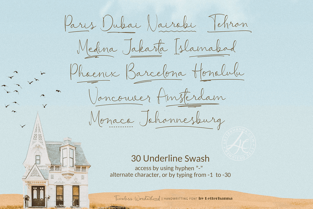 Timeless Wonderland Wedding Font, a Handwritten Font by Letterhanna Studio (Photo 8 of 16)