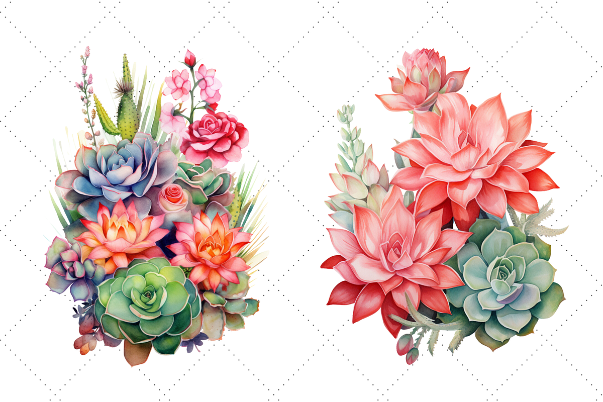 Succulent Variety Sublimation Art, an Illustration by FloridPrintables (Photo 4 of 7)