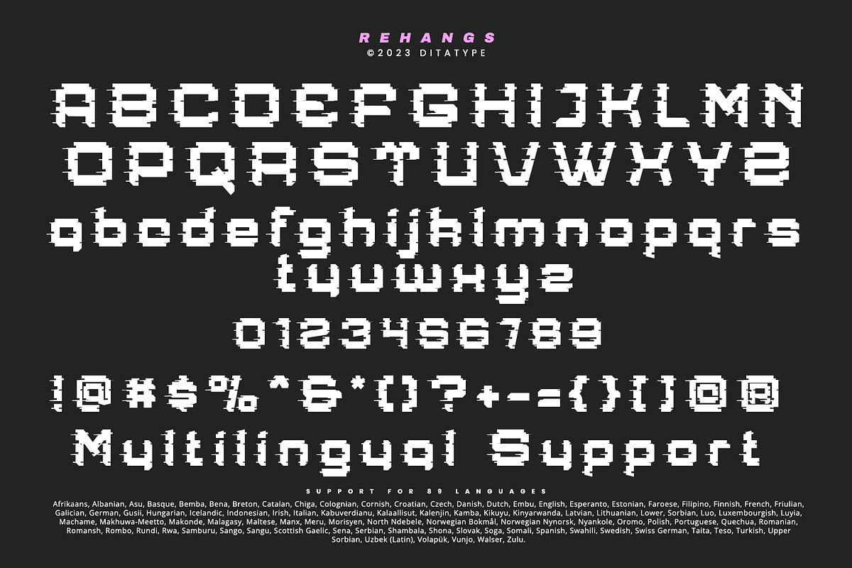 Rehangs, a Symbol Font by Ditatype (Photo 16 of 22)