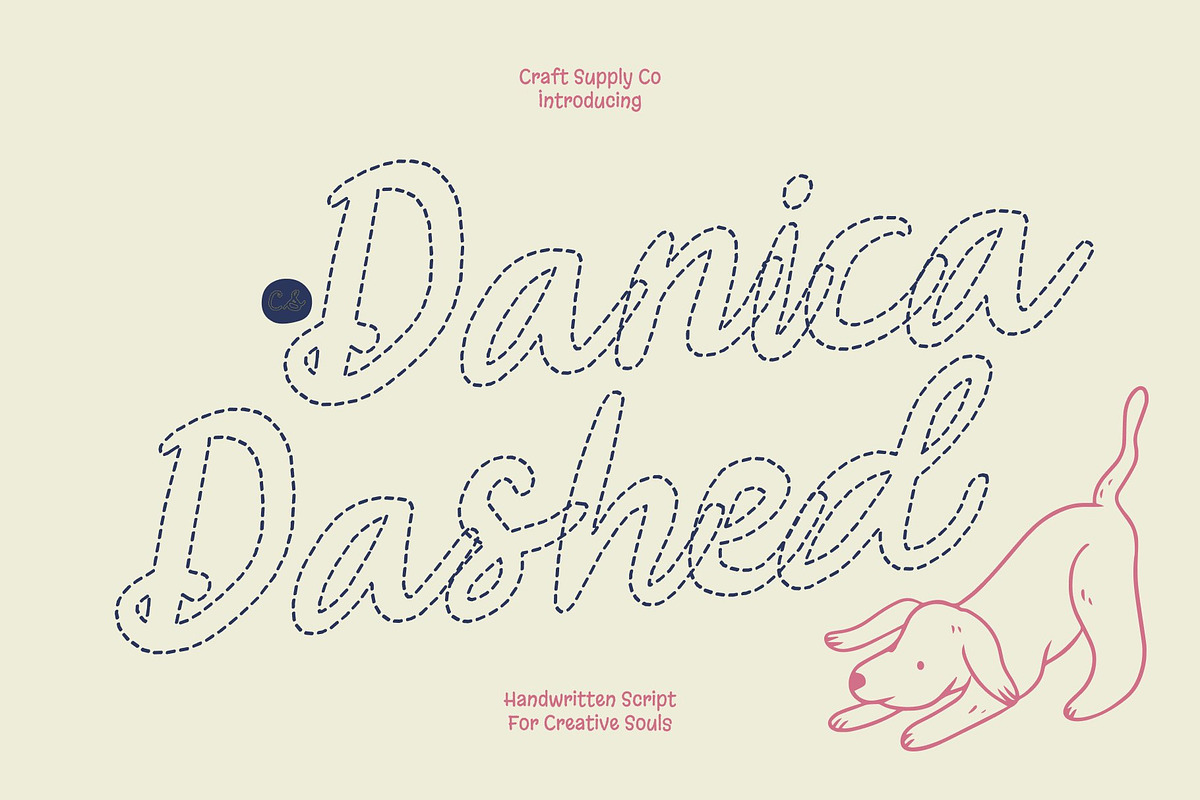 CS Danica Dashed, a Script Font by Craft Supply Co. (Photo 1 of 8)