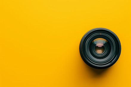 A close-up view of a camera lens res, a Photo by Tanuart