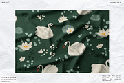 Swan Lake Seamless Pattern, a Pattern Graphic by PaperJamLab (Thumbnail 2 of 7)