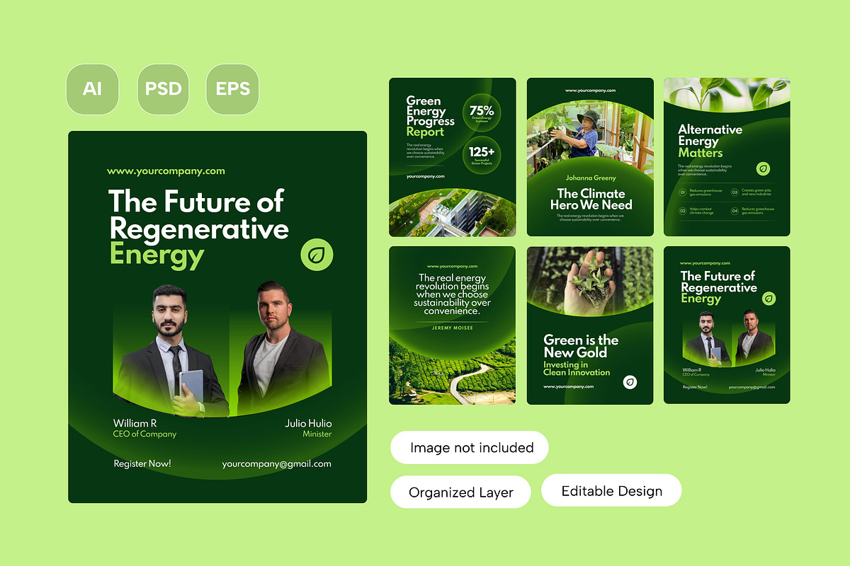 Eco Green Energy Instagram Post, a Social Media Template by Pink Bunny Studio (Photo 3 of 3)