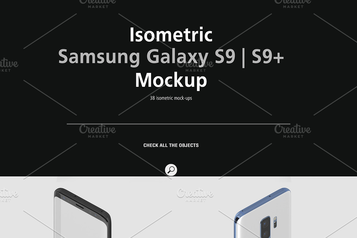 Samsung Galaxy S9 | S9+ Mock-up, an Android Mockup by IsometricWorld (Photo 4 of 6)
