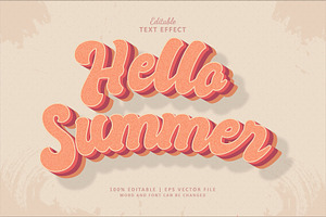 Text Effect Hello Summer