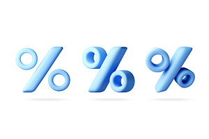 Light blue percentage signs in 3d, an Object Illustration by Abscent