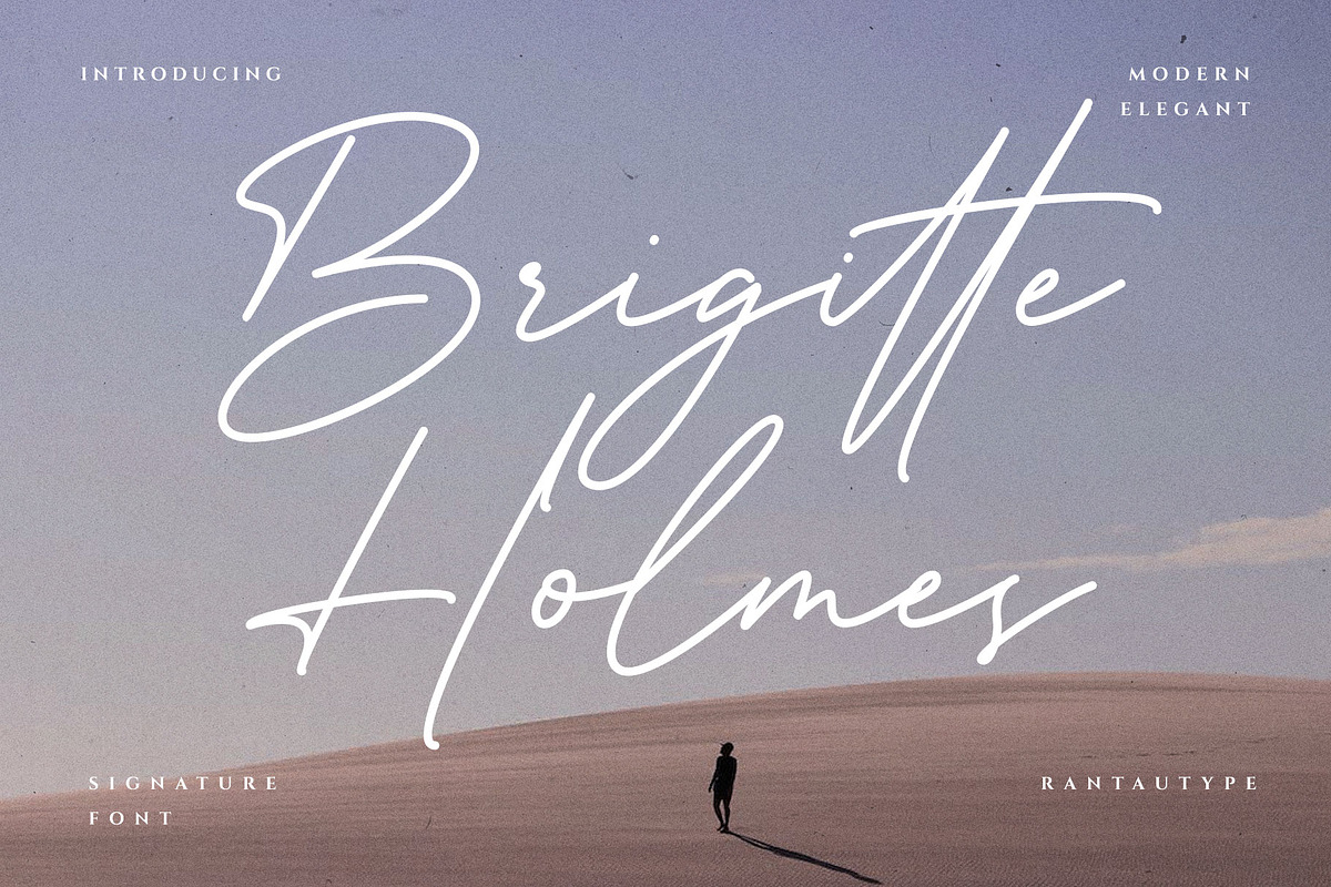 Brigitte Holmes Handwritten Font, a Handwritten Font by RantautypeStudio (Photo 1 of 12)