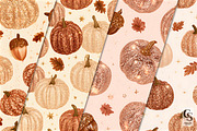 Fall Glitter Pumpkins Digital Paper, a Pattern Graphic by Creative Store (Thumbnail 2 of 5)