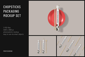 Chopsticks Packaging Mockup Set