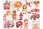 Firefighters Clipart, a Person Illustration by GlamArtZhanna (Thumbnail 6 of 6)