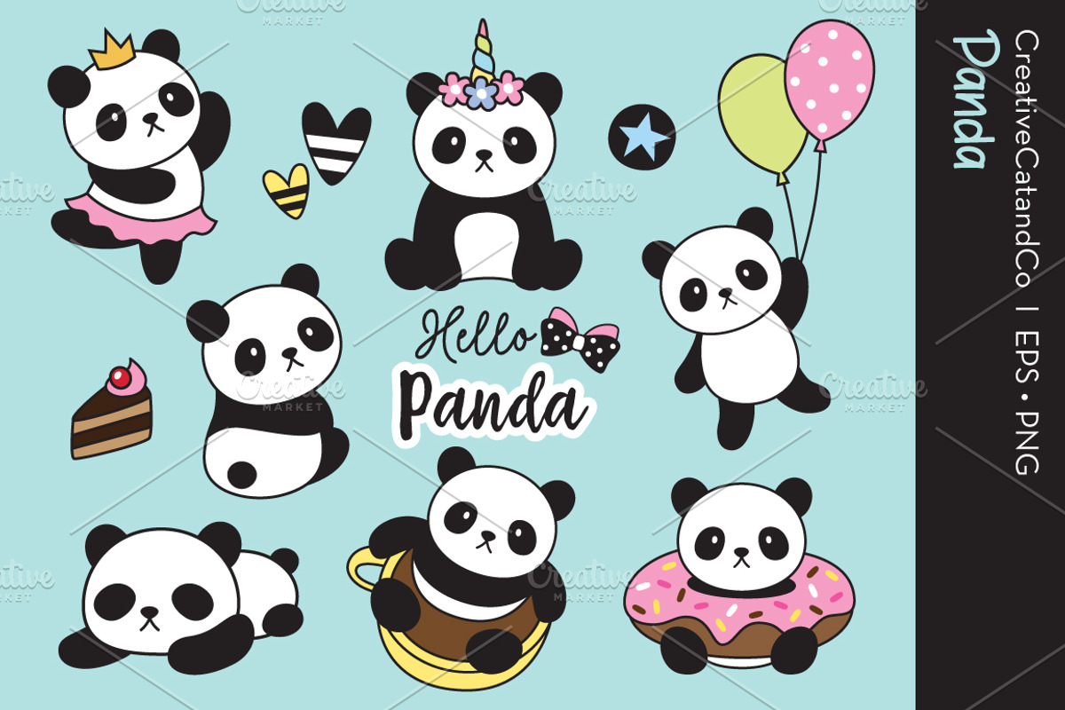 Panda Vector PNG Clipart, an Animal Illustration by CreativeCatandCo