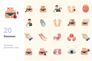 Diseases 3D Icons Set Bundle, an Object Graphic by Aimagenarium@gmail.com