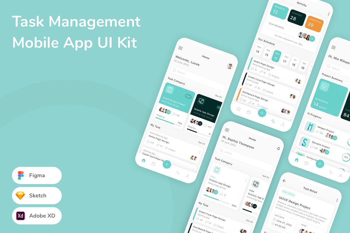 Task Management Mobile App UI Kit, an UI Kit Template by Betush