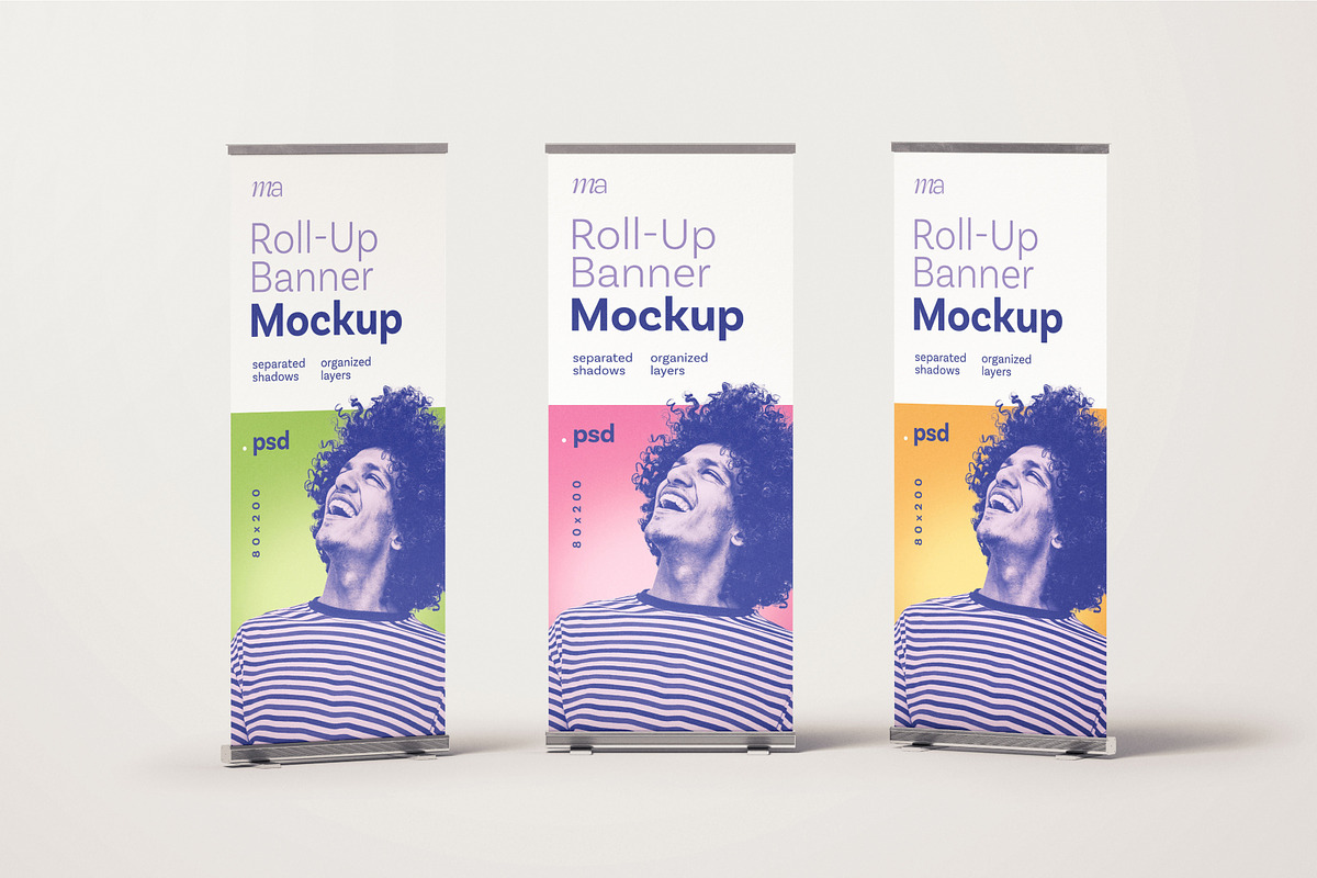 Rollup Banner Mockup Set, a Print Template by mockupatelier (Photo 11 of 12)