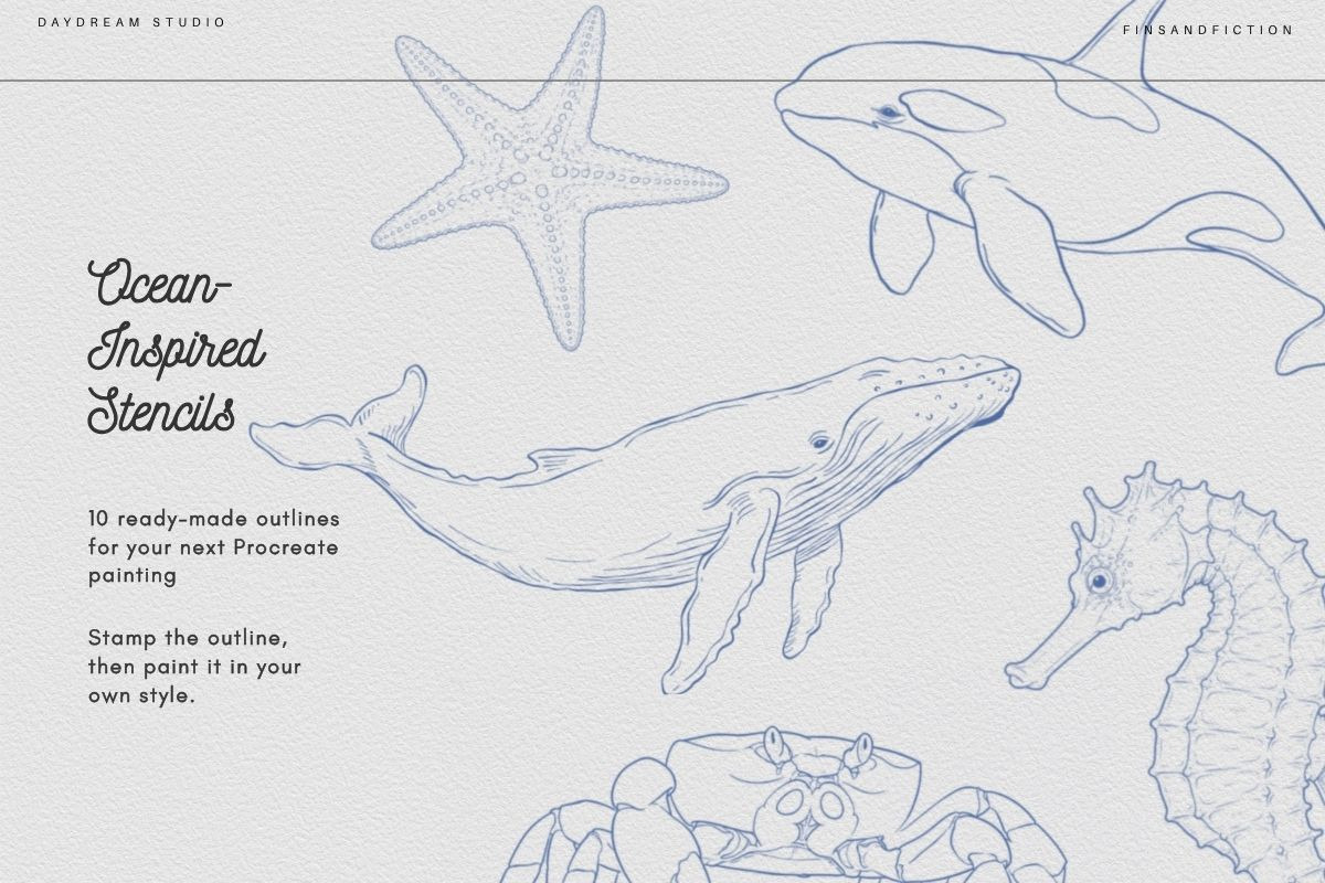 Daydream Studio Watercolor Brushes, a Brush Add-On by Fins and Fiction (Photo 5 of 12)