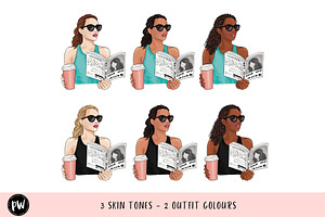 Girls With Books 4 Clipart Png