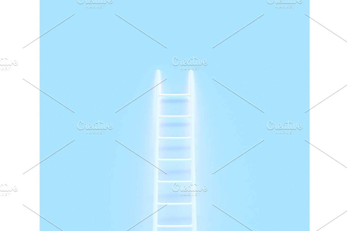 White glowing staircase isolated on, a Plants & Tree 3D Model by Marozhkastudio