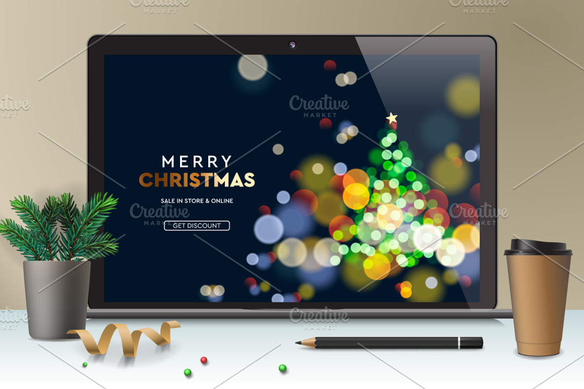 Christmas Landing Page Template, a Landing Page Template by PREMIUMVECTOR (Photo 1 of 4)